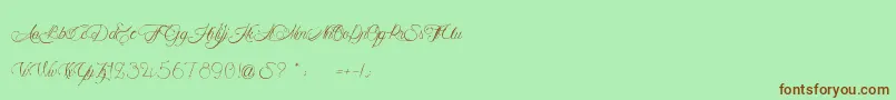 Шрифт MademoiselleCamilleL – коричневые шрифты на зелёном фоне