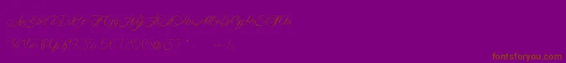 MademoiselleCamilleL-Schriftart – Braune Schriften auf violettem Hintergrund