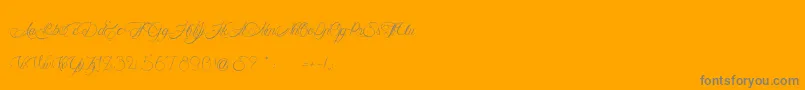 MademoiselleCamilleL-Schriftart – Graue Schriften auf orangefarbenem Hintergrund