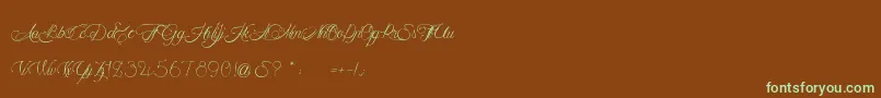 MademoiselleCamilleL Font – Green Fonts on Brown Background