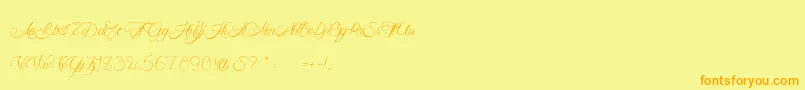 MademoiselleCamilleL Font – Orange Fonts on Yellow Background