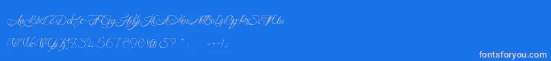 MademoiselleCamilleL-Schriftart – Rosa Schriften auf blauem Hintergrund