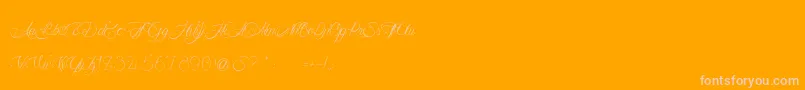 MademoiselleCamilleL-Schriftart – Rosa Schriften auf orangefarbenem Hintergrund