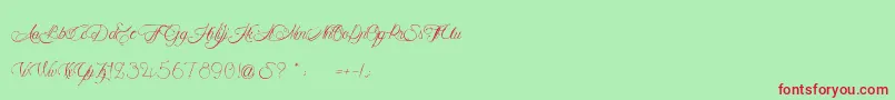 Шрифт MademoiselleCamilleL – красные шрифты на зелёном фоне