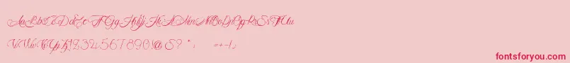 MademoiselleCamilleL Font – Red Fonts on Pink Background