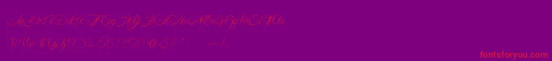 MademoiselleCamilleL-Schriftart – Rote Schriften auf violettem Hintergrund