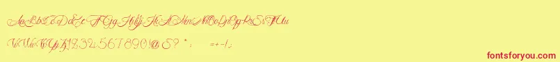 MademoiselleCamilleL Font – Red Fonts on Yellow Background