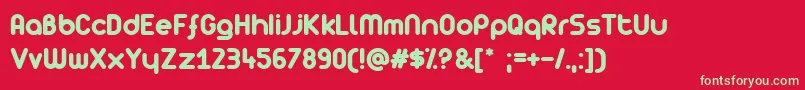 フォントZArista – 赤い背景に緑の文字