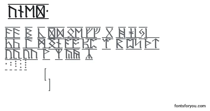Czcionka RuneD1 – alfabet, cyfry, specjalne znaki