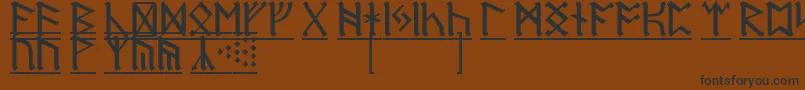 RuneD1-Schriftart – Schwarze Schriften auf braunem Hintergrund