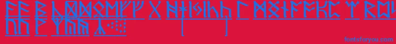Шрифт RuneD1 – синие шрифты на красном фоне