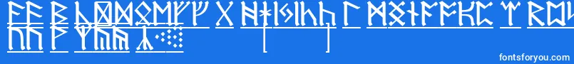 Шрифт RuneD1 – белые шрифты на синем фоне
