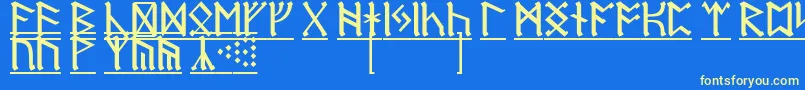 Шрифт RuneD1 – жёлтые шрифты на синем фоне