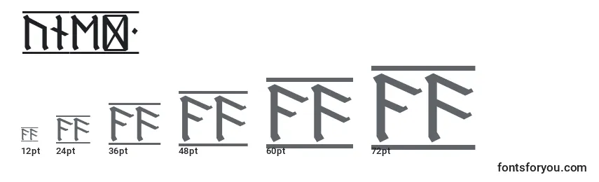 Größen der Schriftart RuneD1