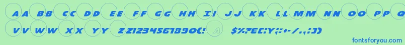 Dot.ComPro Font – Blue Fonts on Green Background