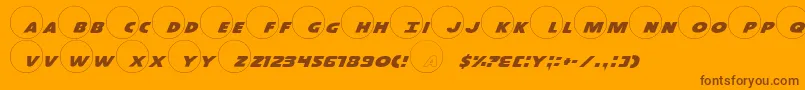 Dot.ComPro Font – Brown Fonts on Orange Background