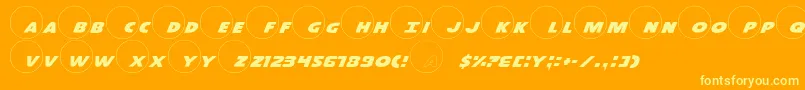 Dot.ComPro Font – Yellow Fonts on Orange Background