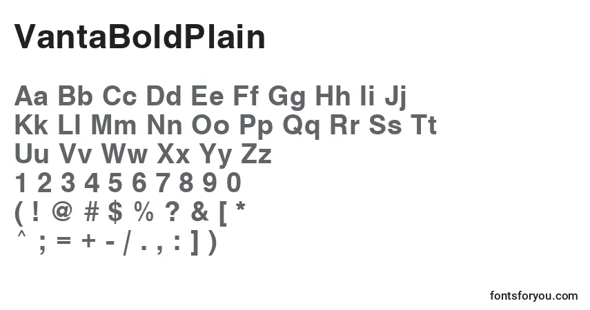 Schriftart VantaBoldPlain – Alphabet, Zahlen, spezielle Symbole