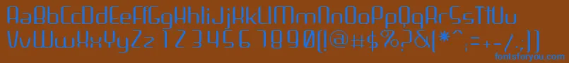 フォントArbekaLight – 茶色の背景に青い文字