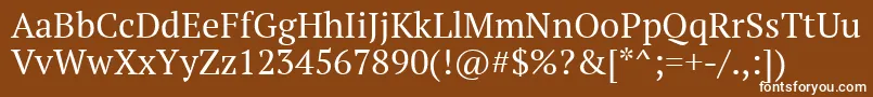 Шрифт Ptf55fW – белые шрифты на коричневом фоне