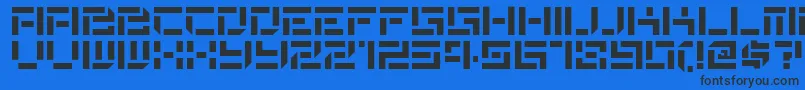 Destencilnf Font – Black Fonts on Blue Background