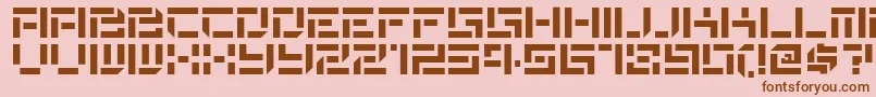 Destencilnf Font – Brown Fonts on Pink Background