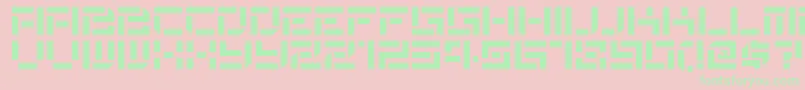 Destencilnf-Schriftart – Grüne Schriften auf rosa Hintergrund
