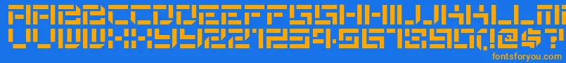 Шрифт Destencilnf – оранжевые шрифты на синем фоне