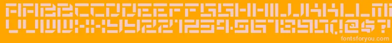 Destencilnf Font – Pink Fonts on Orange Background