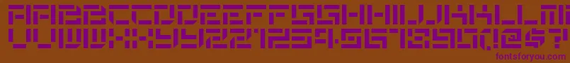 Destencilnf Font – Purple Fonts on Brown Background