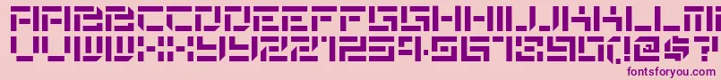 Destencilnf Font – Purple Fonts on Pink Background