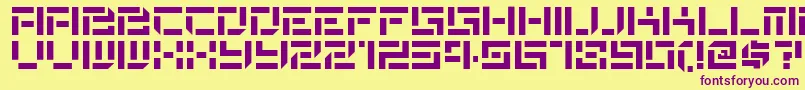 Destencilnf Font – Purple Fonts on Yellow Background