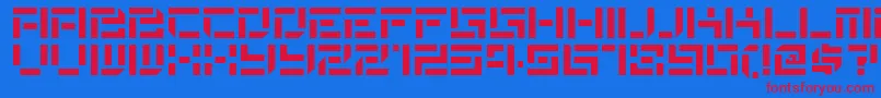 Destencilnf Font – Red Fonts on Blue Background