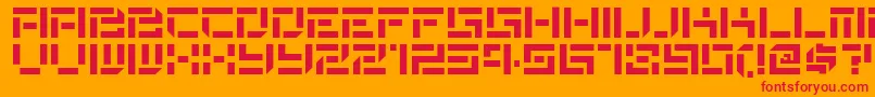 Destencilnf Font – Red Fonts on Orange Background