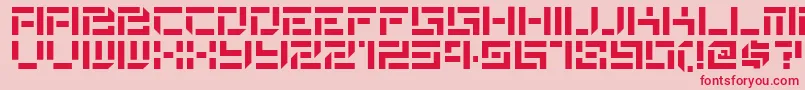 Destencilnf Font – Red Fonts on Pink Background