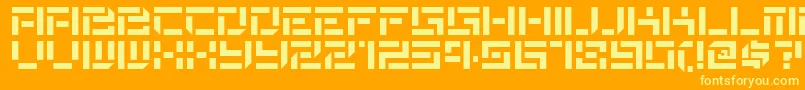 Шрифт Destencilnf – жёлтые шрифты на оранжевом фоне