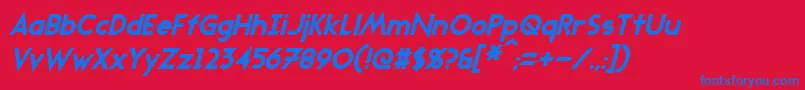 TransmetalsItalic Font – Blue Fonts on Red Background