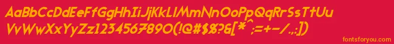 TransmetalsItalic Font – Orange Fonts on Red Background