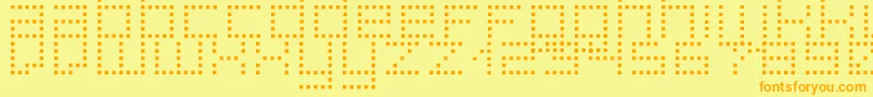 SuperpointSquare-Schriftart – Orangefarbene Schriften auf gelbem Hintergrund