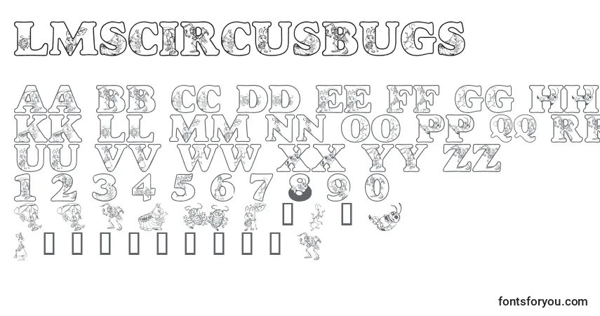 Шрифт LmsCircusBugs – алфавит, цифры, специальные символы