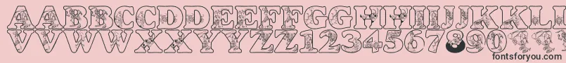 フォントLmsCircusBugs – ピンクの背景に黒い文字