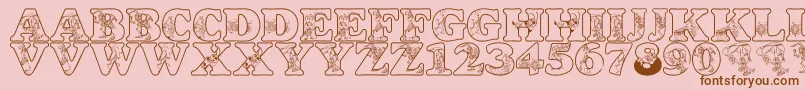 Шрифт LmsCircusBugs – коричневые шрифты на розовом фоне