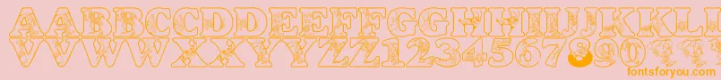 Шрифт LmsCircusBugs – оранжевые шрифты на розовом фоне