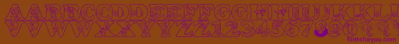 Шрифт LmsCircusBugs – фиолетовые шрифты на коричневом фоне