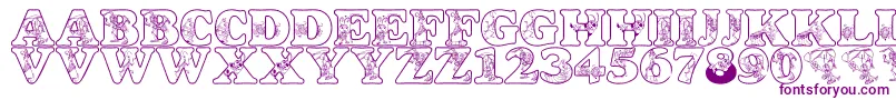Шрифт LmsCircusBugs – фиолетовые шрифты на белом фоне