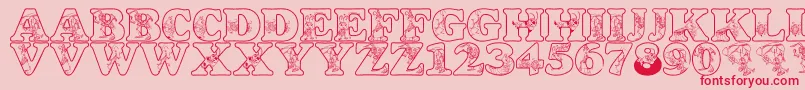 フォントLmsCircusBugs – ピンクの背景に赤い文字