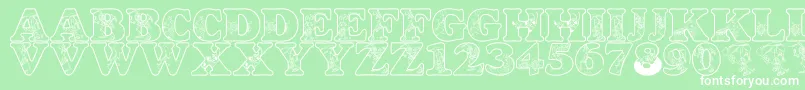フォントLmsCircusBugs – 緑の背景に白い文字