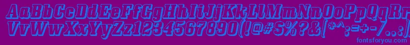 Bullpen3D Font – Blue Fonts on Purple Background