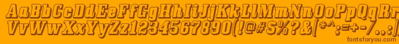 Bullpen3D Font – Brown Fonts on Orange Background