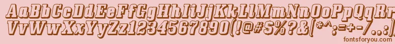 Bullpen3D Font – Brown Fonts on Pink Background